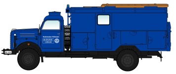 NPE Modellbau NA99147 - H0 Borgward B 4500 GKW THW Dachau